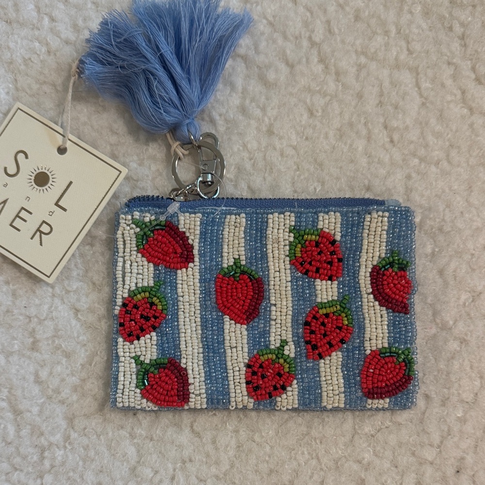 SOL MER beaded coin pouch strawberry 🍓